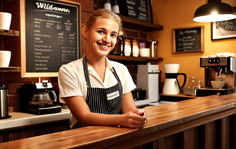 **

"Cozy German café interior, a friendly barista remembering a customer's usual coffee order, personalized service with a smile, warm lighting, 'Willkommen' sign, focus on connection and individual attention."

**