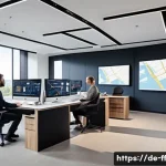 Home 21 하이퍼 퍼스널라이제이션과 고객 피드백 반영 방법 - A modern corporate office scene showing a diverse team of data analysts and customer experience spec...
