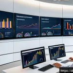 Home 18 하이퍼 퍼스널라이제이션을 위한 기술적 도전 - A modern office environment showing a diverse team of professionals analyzing high-quality, relevant...